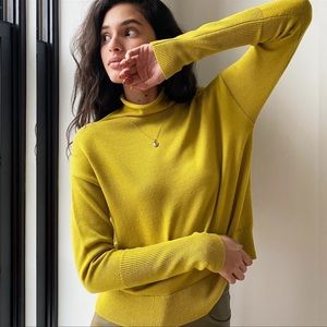 PRICE FIRM🚨 Wilfred Cyprie Merino Wool Mock-neck Sweater Gold Camel Large